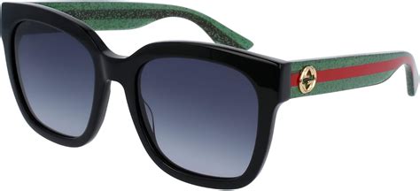 gucci 0034|Gucci Square Sunglasses GG0034SN 002 Black/Green/Red .